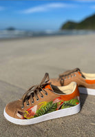 Mangará Atelier Beige Embroidered Suede Sneakers – Back View – SKU 6404MAAM37