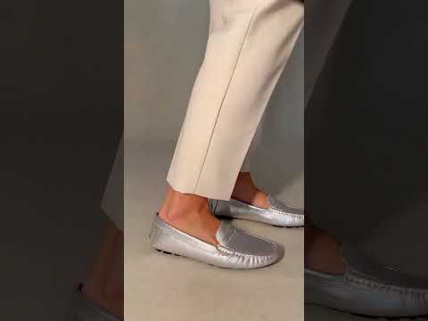 Angico Calf Silver Leather Penny Loafers – video