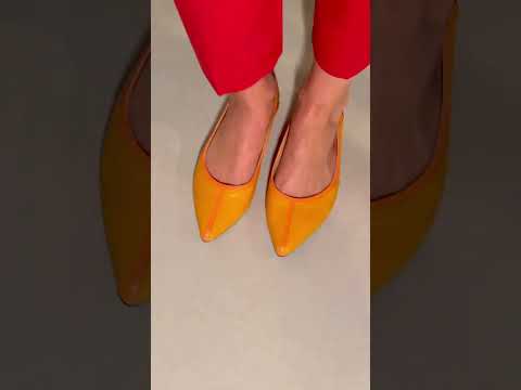 Pitanga Yellow Leather Ballerinas – video